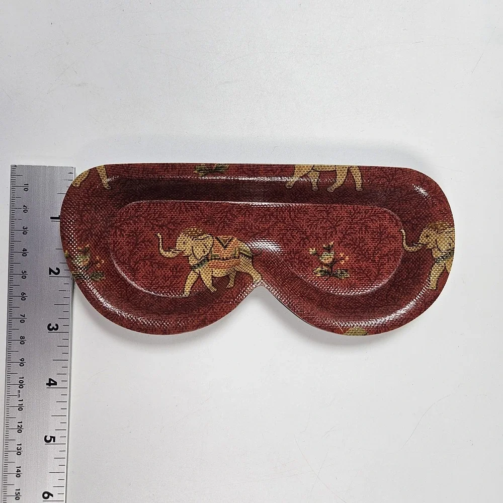 Red Sunglass Glasses Trinket Tray Red Elephant Gold Pattern Catchall‎ Home Decor